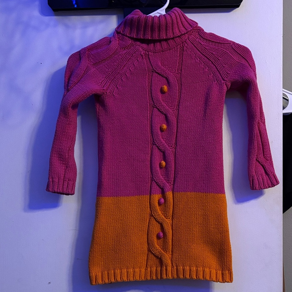 Gymboree Pink and Orange Cowl Neck Sweater